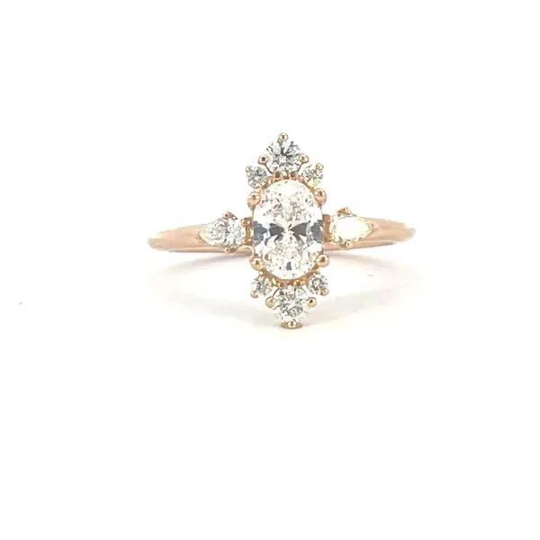 Semi-mount .35ctw diamonds14k rose gold for oval (7x5) center -currently soft set with a cz center Bryan Jewelry Prattville, AL