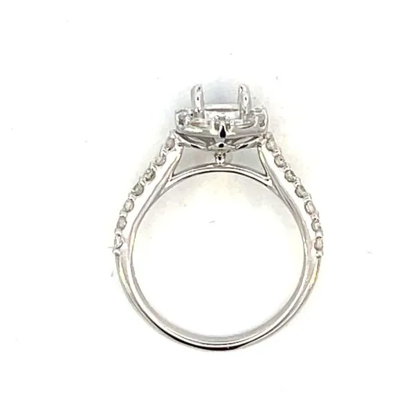 Semi-mount with Baguette & Round Diamond Halo Image 3 Bryan Jewelry Prattville, AL