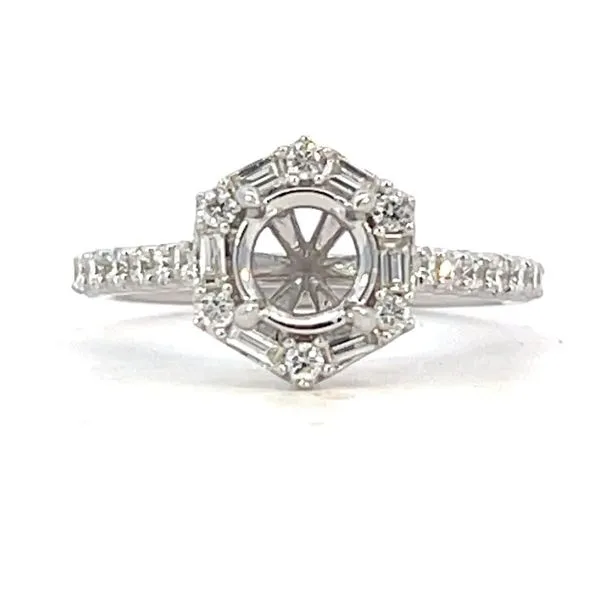 Semi-mount with Baguette & Round Diamond Halo Bryan Jewelry Prattville, AL
