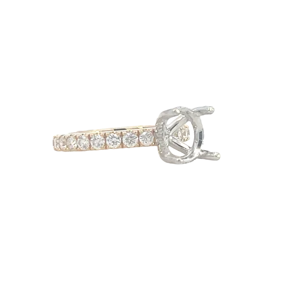 Semi-mount with diamond shank and hidden halo of diamonds-14ktt Image 4 Bryan Jewelry Prattville, AL
