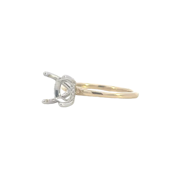 Semi-mount for Cushion Cut with hidden halo-14ktt Image 2 Bryan Jewelry Prattville, AL