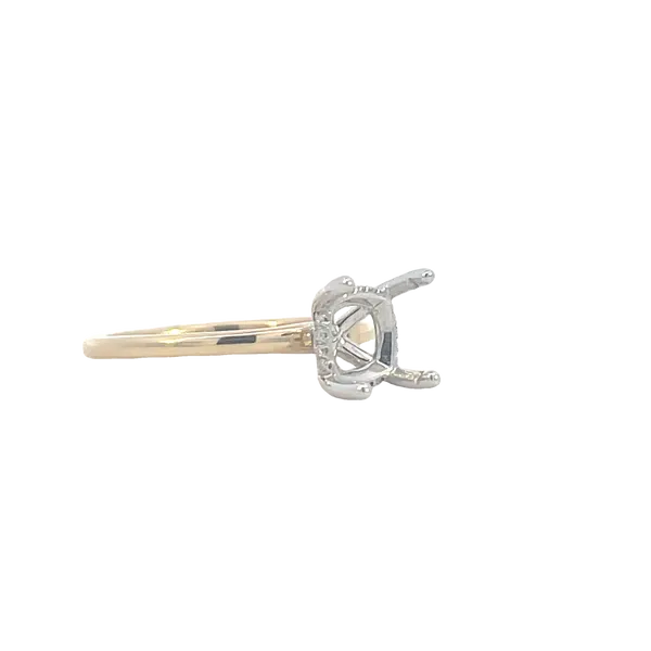 Semi-mount for Cushion Cut with hidden halo-14ktt Image 3 Bryan Jewelry Prattville, AL