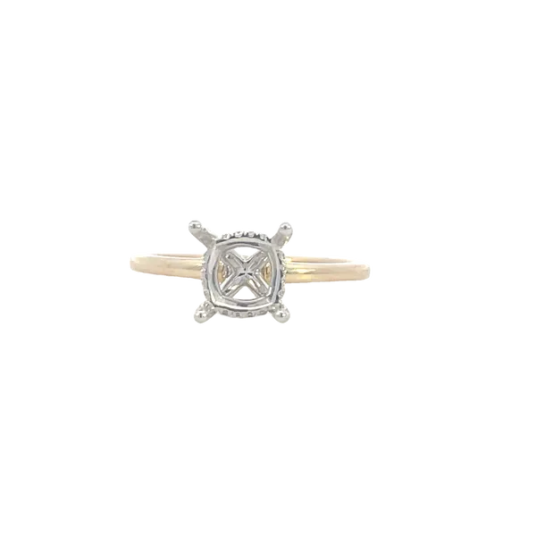 Semi-mount for Cushion Cut with hidden halo-14ktt Image 5 Bryan Jewelry Prattville, AL