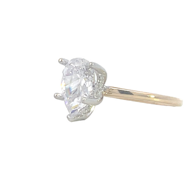 Solitaire style semi-mount for pear shape with .06ctw hidden halo-14ktt Image 2 Bryan Jewelry Prattville, AL