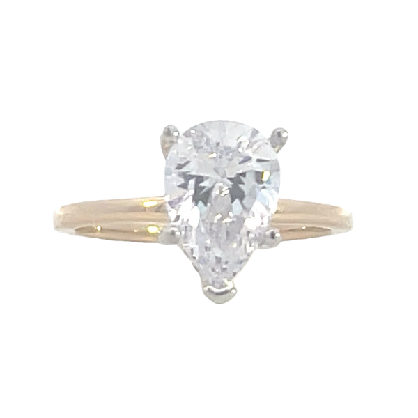 Solitaire style semi-mount for pear shape with .06ctw hidden halo-14ktt Bryan Jewelry Prattville, AL