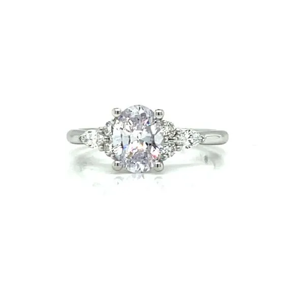 Ladies Diamond Semi-mount 14 Kt W CZ center for 1.5ct oval center Image 2 Bryan Jewelry Prattville, AL