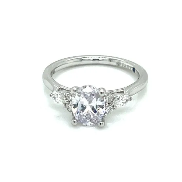 Ladies Diamond Semi-mount 14 Kt W CZ center for 1.5ct oval center Bryan Jewelry Prattville, AL