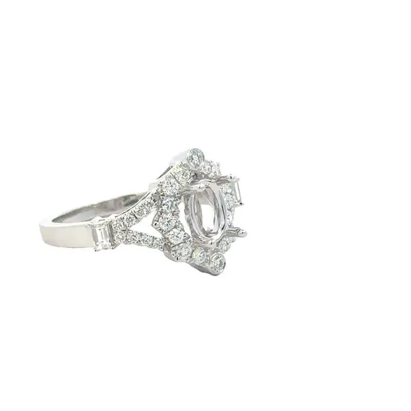 Elegant 1/2ctw Diamond Semi-mount for 7x5 oval center-14kw Image 2 Bryan Jewelry Prattville, AL