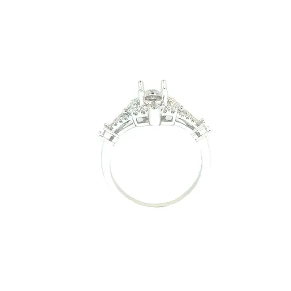 Elegant 1/2ctw Diamond Semi-mount for 7x5 oval center-14kw Image 4 Bryan Jewelry Prattville, AL
