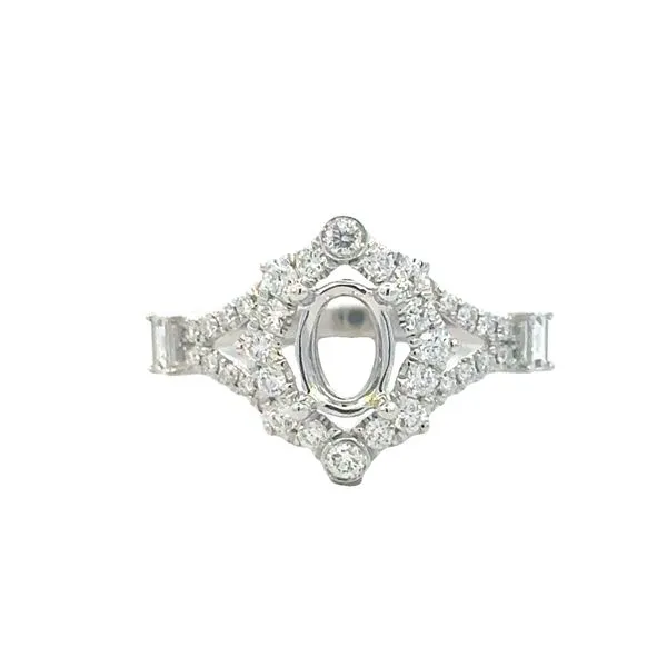 Elegant 1/2ctw Diamond Semi-mount for 7x5 oval center-14kw Bryan Jewelry Prattville, AL