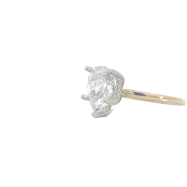 Solitaire style semi-mount for pear shape with .06ctw hidden halo-14ktt Image 2 Bryan Jewelry Prattville, AL