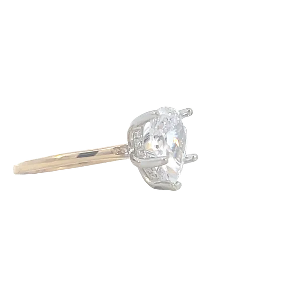 Solitaire style semi-mount for pear shape with .06ctw hidden halo-14ktt Image 3 Bryan Jewelry Prattville, AL