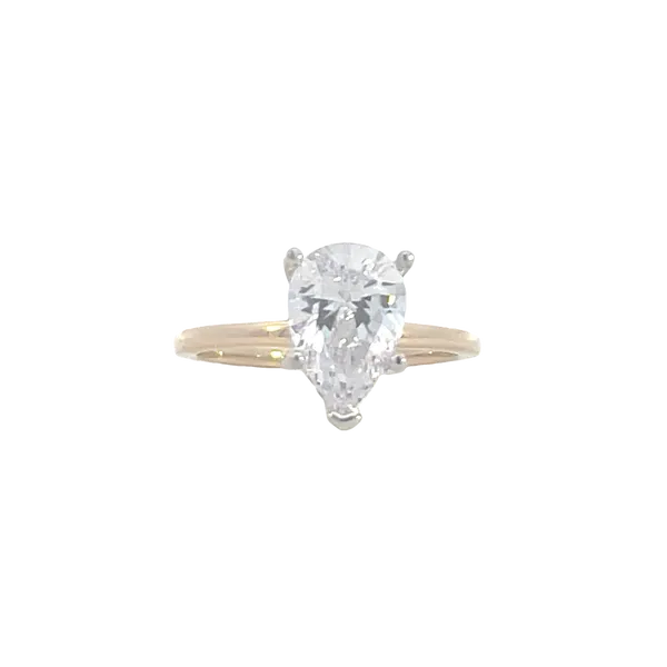 Solitaire style semi-mount for pear shape with .06ctw hidden halo-14ktt Bryan Jewelry Prattville, AL