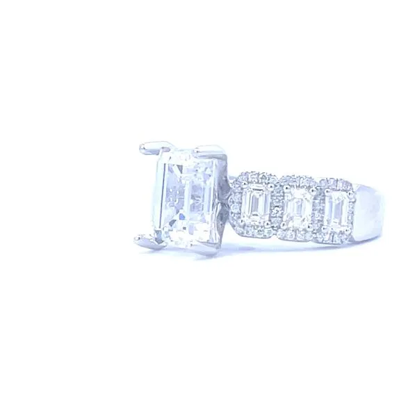 Exquisite Emerald Cut Semi-mount Image 4 Bryan Jewelry Prattville, AL
