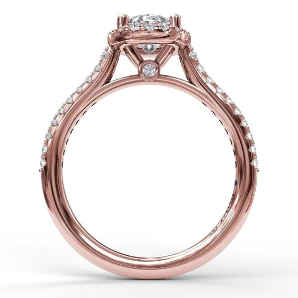 .32ctw Semi mount in 14kt rose gold for 1.5ct Oval center Image 2 Bryan Jewelry Prattville, AL