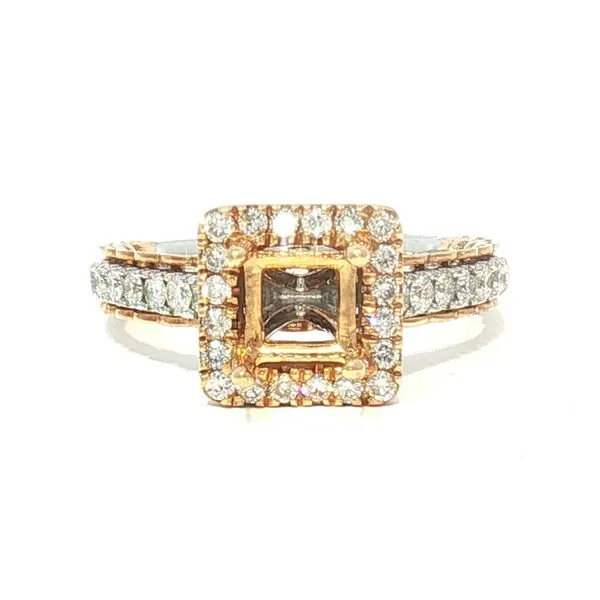 14k Two-Tone Halo Semi-Mount with Cathedral Diamond Shank Bryan Jewelry Prattville, AL