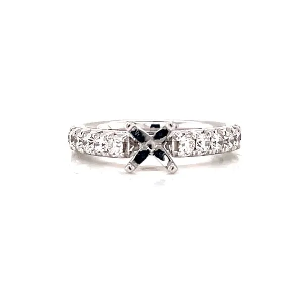 Cathedral Shank Diamond Semi-mount in 14kw Image 3 Bryan Jewelry Prattville, AL