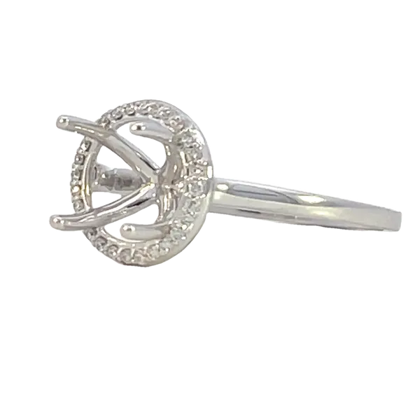 14kt wg thin diamond halo ring for 2ct round diamond. Image 2 Bryan Jewelry Prattville, AL