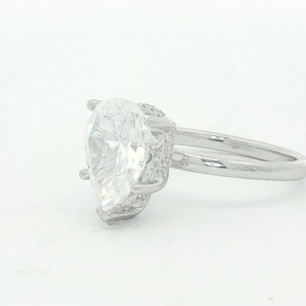 Hidden Halo Semi Mount for 11x8 Pear Shape Center Image 4 Bryan Jewelry Prattville, AL