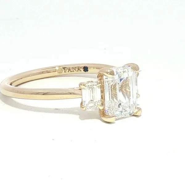 Classic Brilliance: Three-Stone Emerald Cut Semi-Mount in 14K Yellow Gold Image 3 Bryan Jewelry Prattville, AL