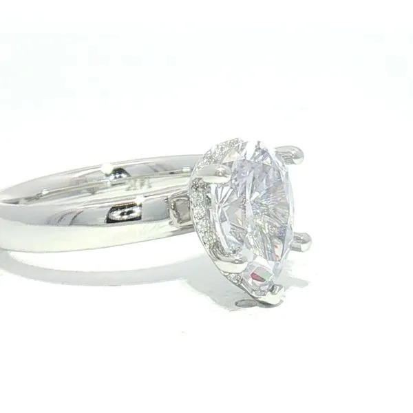 Refined Radiance: Pear-Shaped Hidden Halo Semi-Mount in 14K White Gold Image 3 Bryan Jewelry Prattville, AL