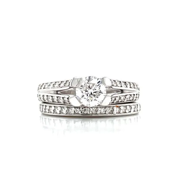 Split Shank Cathedral Wedding Set in 14kw Bryan Jewelry Prattville, AL