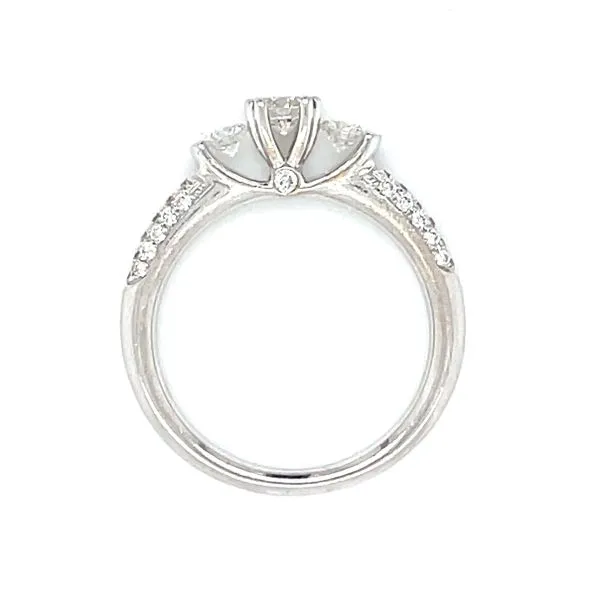 Three Stone Pave' Shank Wedding Set Image 4 Bryan Jewelry Prattville, AL