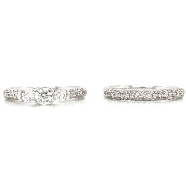 Three Stone Wedding Set Image 2 Bryan Jewelry Prattville, AL