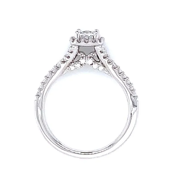 Romance Halo Cushion Wedding Set in 14kw Image 4 Bryan Jewelry Prattville, AL