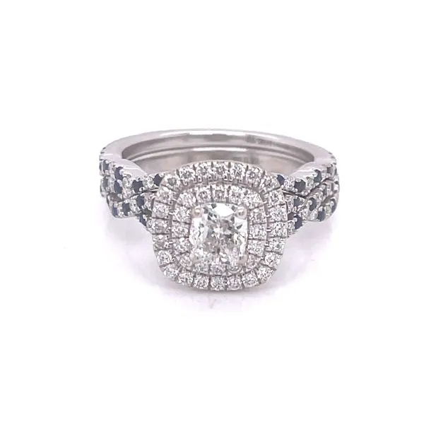 Previously Loved-Extraordinary Cushion Cut Bridal Set with Diamonds in 14kw Image 2 Bryan Jewelry Prattville, AL