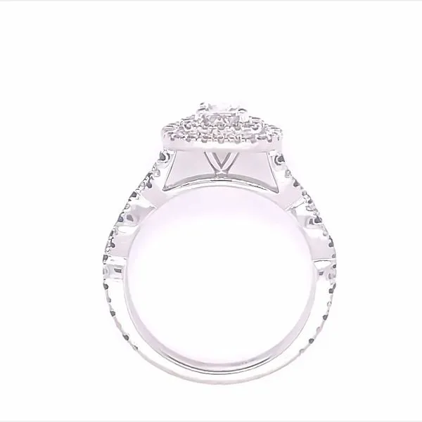 Previously Loved-Extraordinary Cushion Cut Bridal Set with Diamonds in 14kw Image 4 Bryan Jewelry Prattville, AL