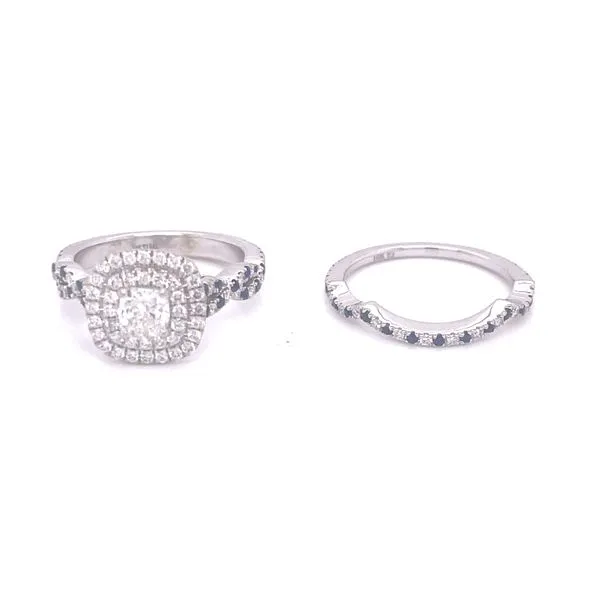 Previously Loved-Extraordinary Cushion Cut Bridal Set with Diamonds in 14kw Image 5 Bryan Jewelry Prattville, AL