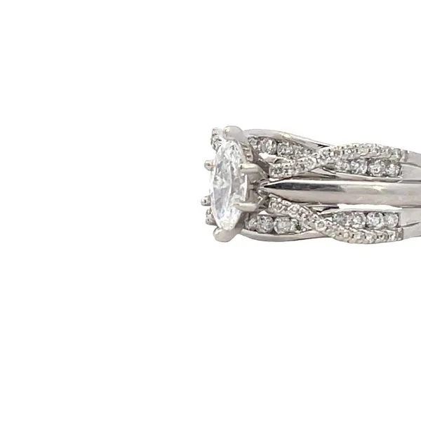 Marquise Solitaire and Ring Guard-14kw Image 2 Bryan Jewelry Prattville, AL