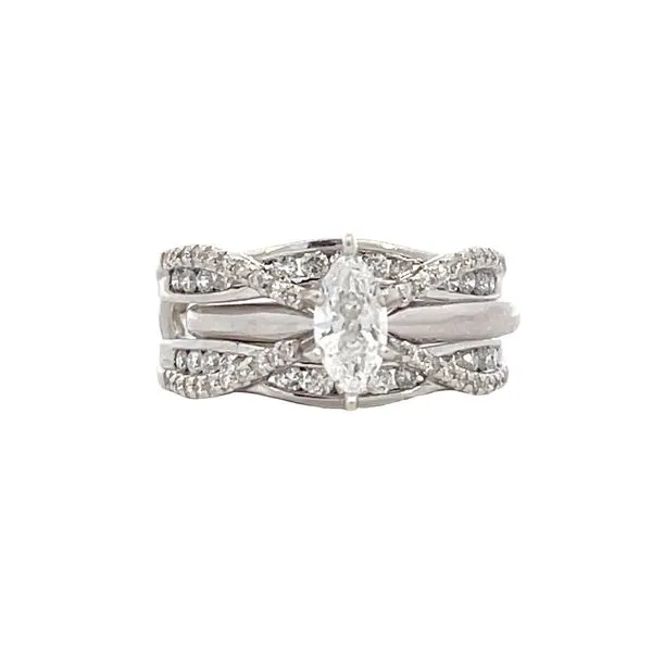 Marquise Solitaire and Ring Guard-14kw Bryan Jewelry Prattville, AL