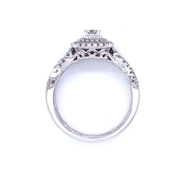 Double Cushion Halo with Infinity Shank Wedding Set in 14kw Image 4 Bryan Jewelry Prattville, AL
