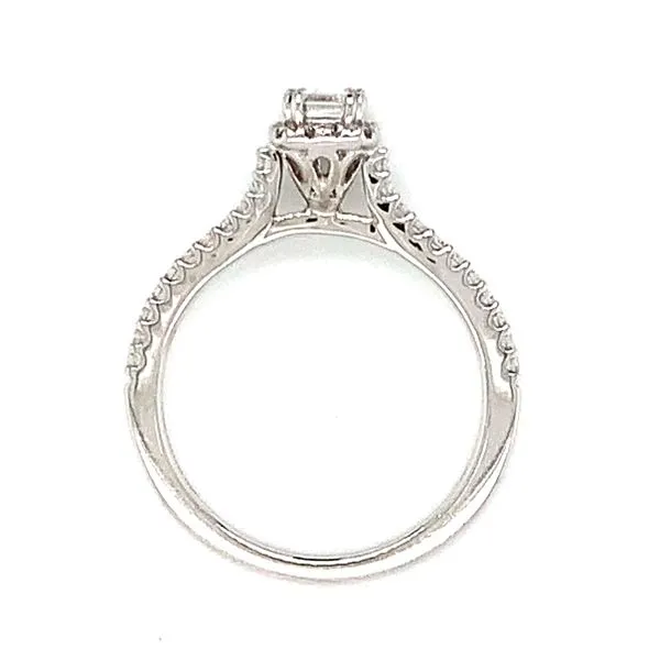Romance wedding set with emerald cut center in 14kw Image 2 Bryan Jewelry Prattville, AL