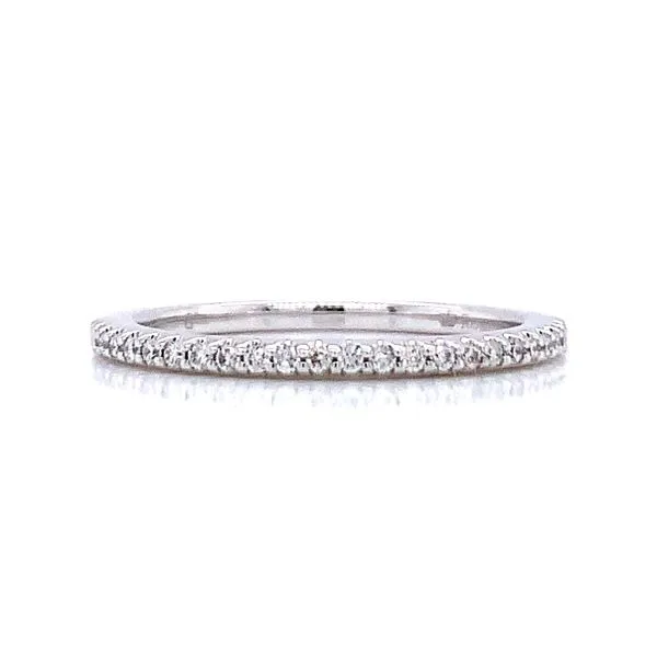 Romance wedding set with emerald cut center in 14kw Image 5 Bryan Jewelry Prattville, AL