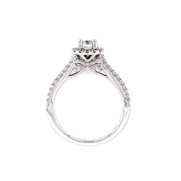 Romance Round Halo Wedding Set in 14kw Image 5 Bryan Jewelry Prattville, AL