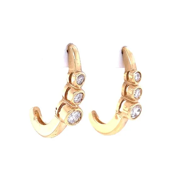 Bezel Set Past, Present & Future Hoops Image 2 Bryan Jewelry Prattville, AL