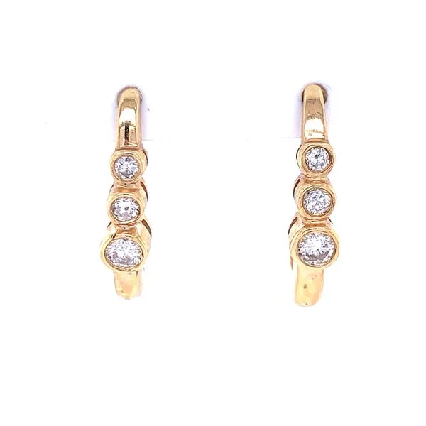 Bezel Set Past, Present & Future Hoops Image 3 Bryan Jewelry Prattville, AL
