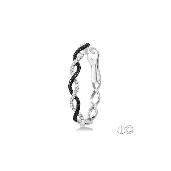 Chic' Black & Colorless Diamond Hoops Image 2 Bryan Jewelry Prattville, AL