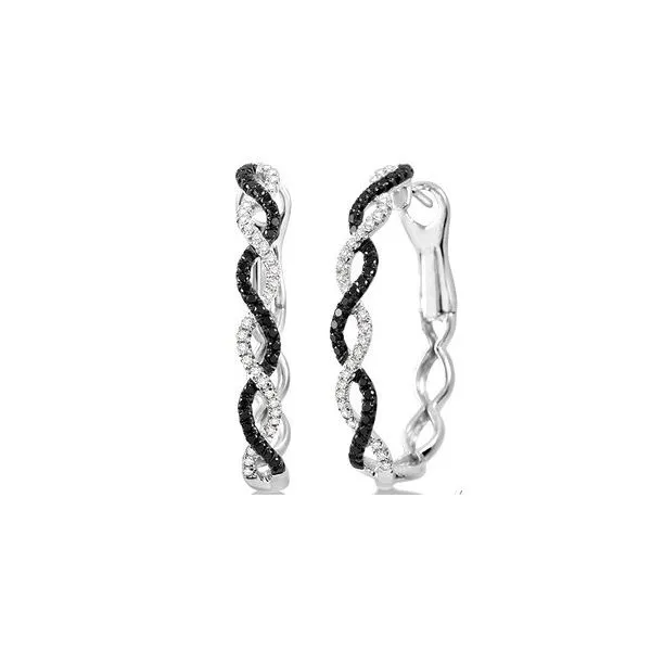 Chic' Black & Colorless Diamond Hoops Bryan Jewelry Prattville, AL