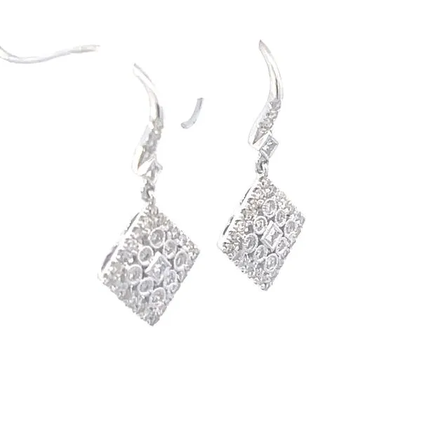 Ladies .6300 Ctw Round Cut Diamond Earrings / 14 Kt W Image 3 Bryan Jewelry Prattville, AL