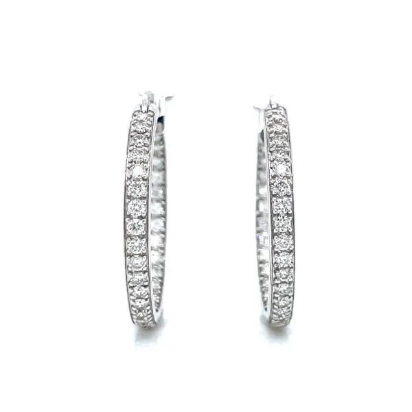 1ctw Pave' Set Hollywood Diamond Hoops Image 3 Bryan Jewelry Prattville, AL