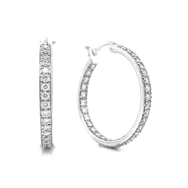 1ctw Pave' Set Hollywood Diamond Hoops Image 5 Bryan Jewelry Prattville, AL