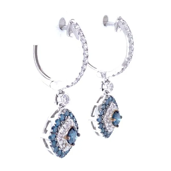 Blue Diamond Dangle Earrings Image 2 Bryan Jewelry Prattville, AL