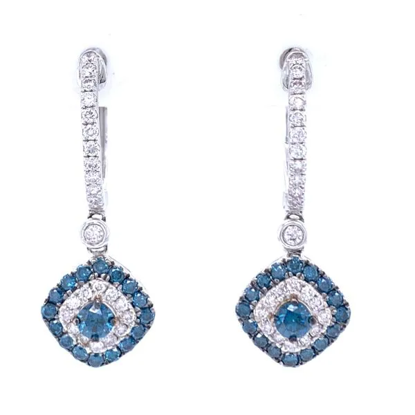 Blue Diamond Dangle Earrings Image 3 Bryan Jewelry Prattville, AL