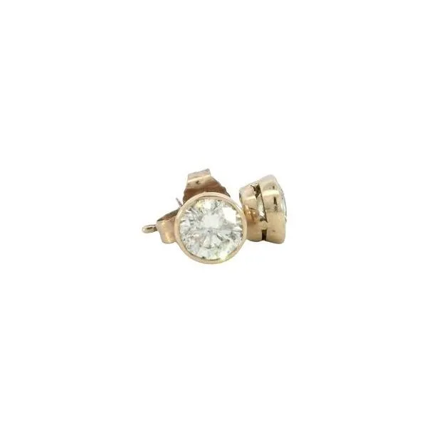 Bezel set 1 1/3ctw Natural Diamond Studs Image 2 Bryan Jewelry Prattville, AL