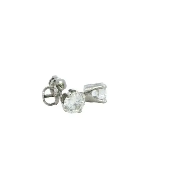 Ladies .9500 Ctw Diamond Earrings / 14 Kt W Image 2 Bryan Jewelry Prattville, AL