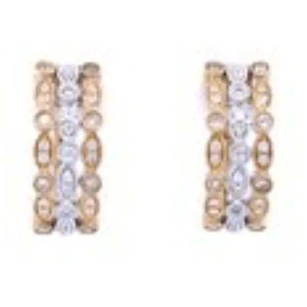 Stacks on Stacks Diamond Hoops in 14k white and yellow Bryan Jewelry Prattville, AL